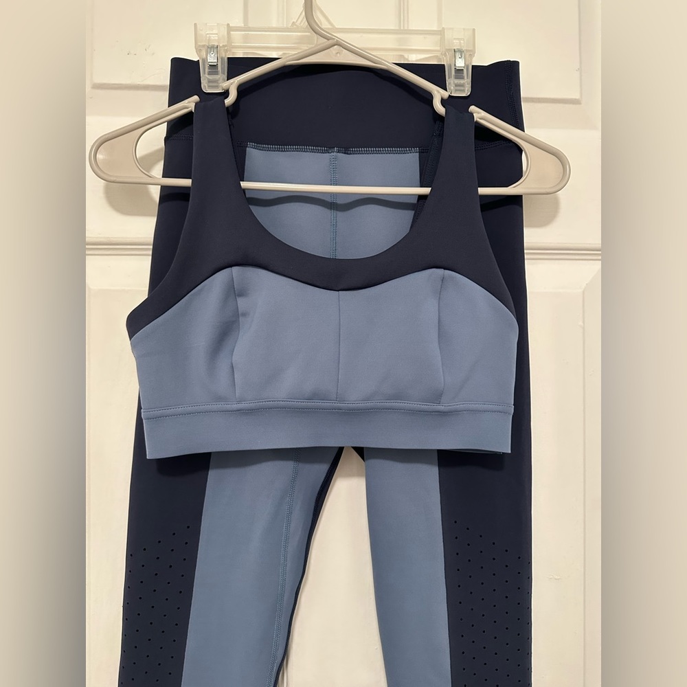Bandier DLC Leggings Color Block Blue Set Small/Medium